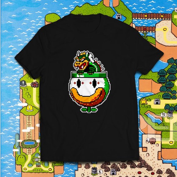 Vintage Bowser Car SNES Black Tee - Picture 1 of 2
